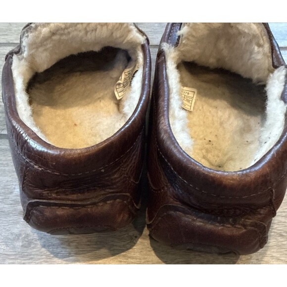 Ugg Men’s Driving Moc Slipper Size 12 Shearling Brown Leather main image 10